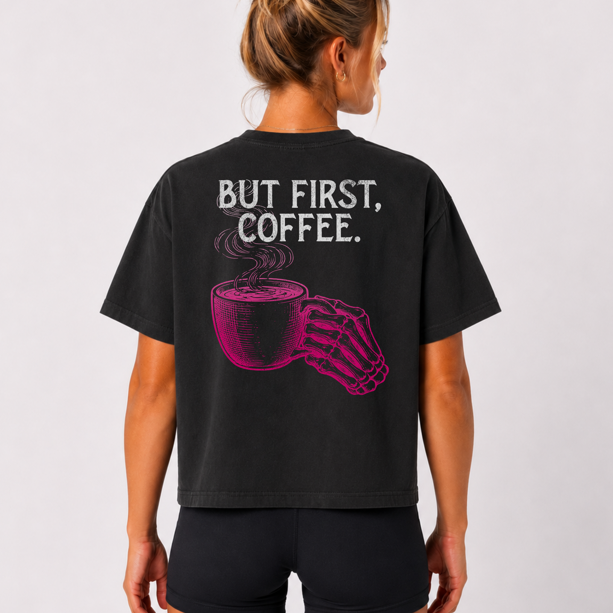 But First Coffee Crop Shirt | Workout Humor Boxy Tee