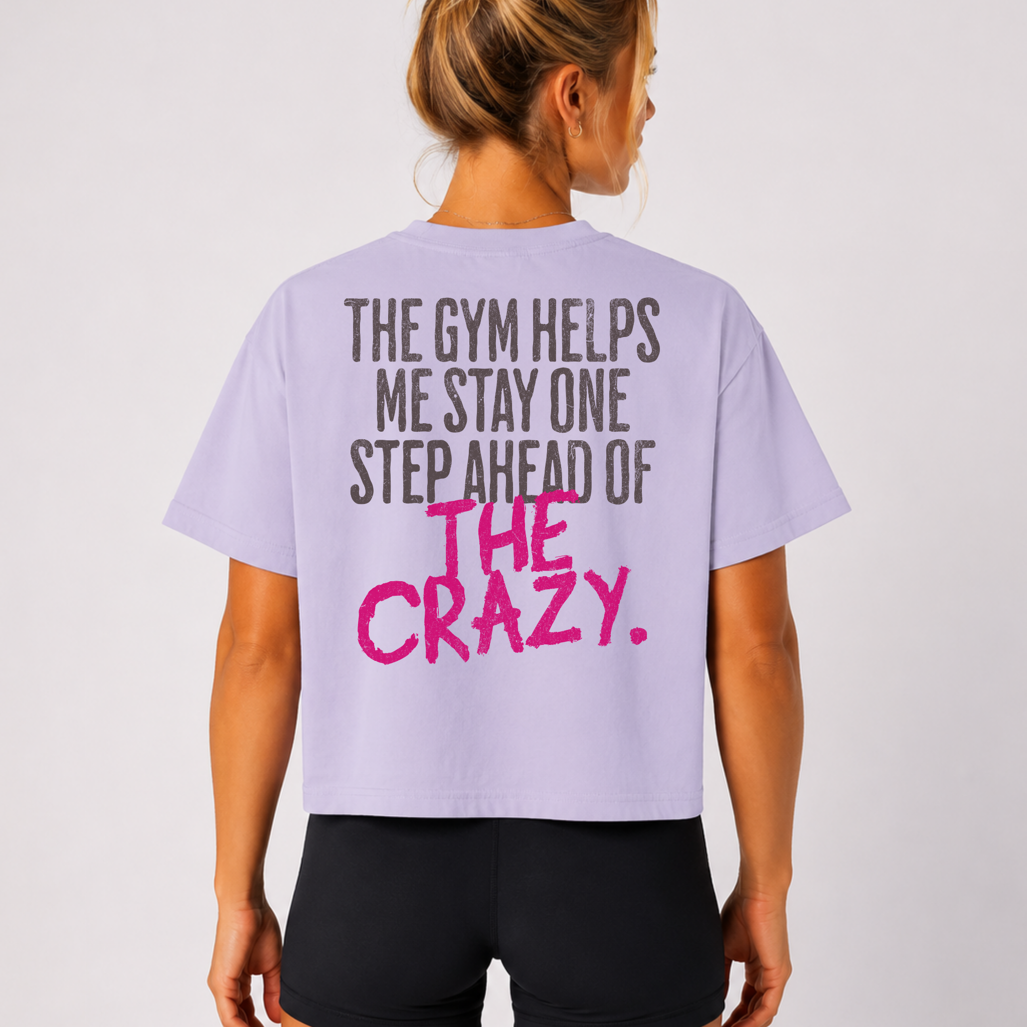 The Gym Helps Me Boxy T-shirt | Funny Women's Gym Crop T-shirt