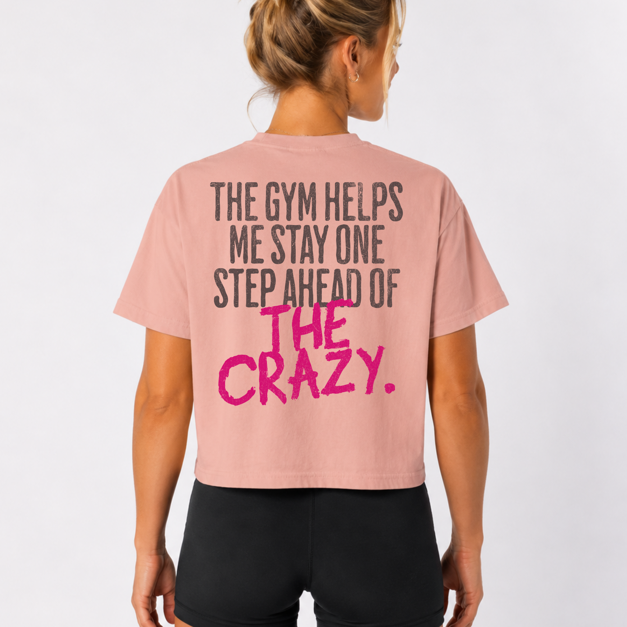 The Gym Helps Me Boxy T-shirt | Funny Women's Gym Crop T-shirt