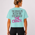 The Gym Helps Me Boxy T-shirt | Funny Women's Gym Crop T-shirt