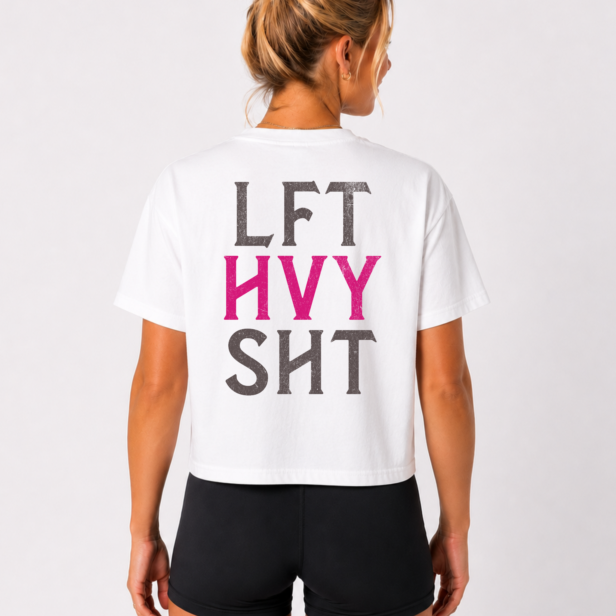 Lift Heavy Stuff Athlete Boxy Tee | Women's Gym Humor Crop Top