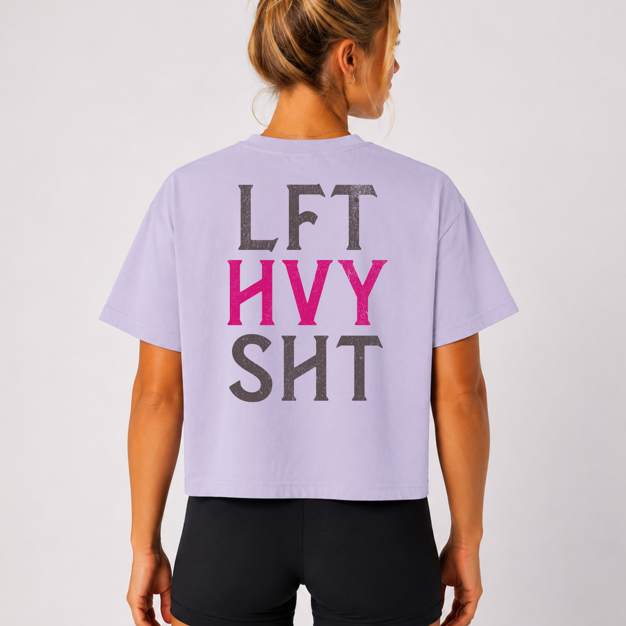 Lift Heavy Stuff Athlete Boxy Tee | Women's Gym Humor Crop Top
