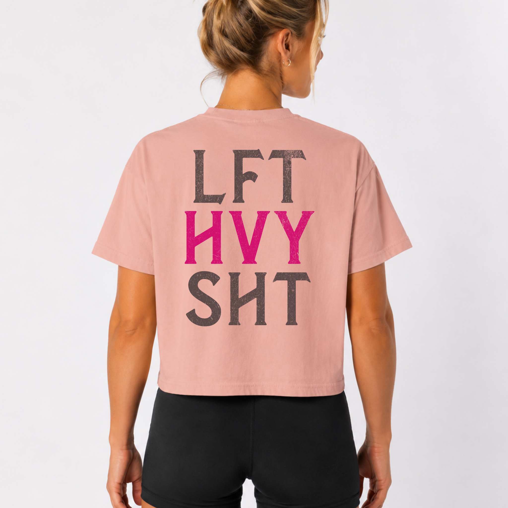 Lift Heavy Stuff Athlete Boxy Tee | Women's Gym Humor Crop Top