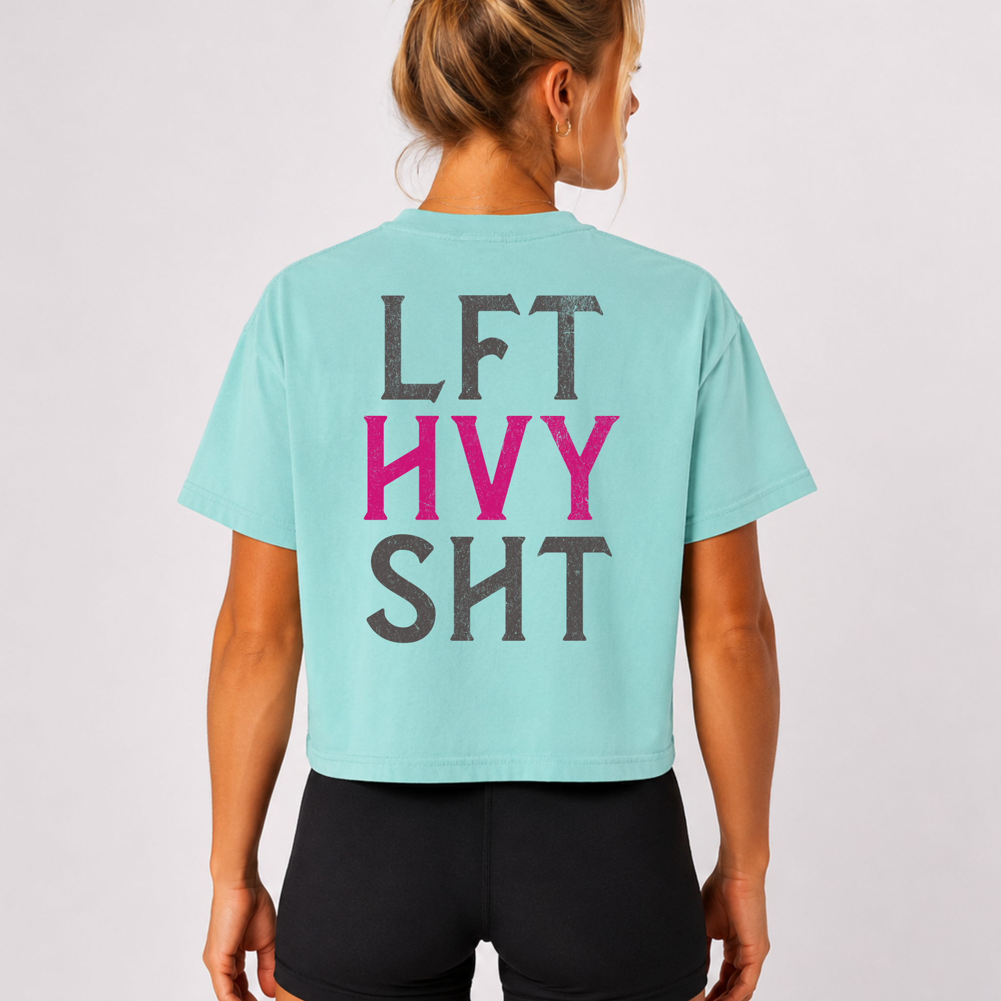 Lift Heavy Stuff Athlete Boxy Tee | Women's Gym Humor Crop Top