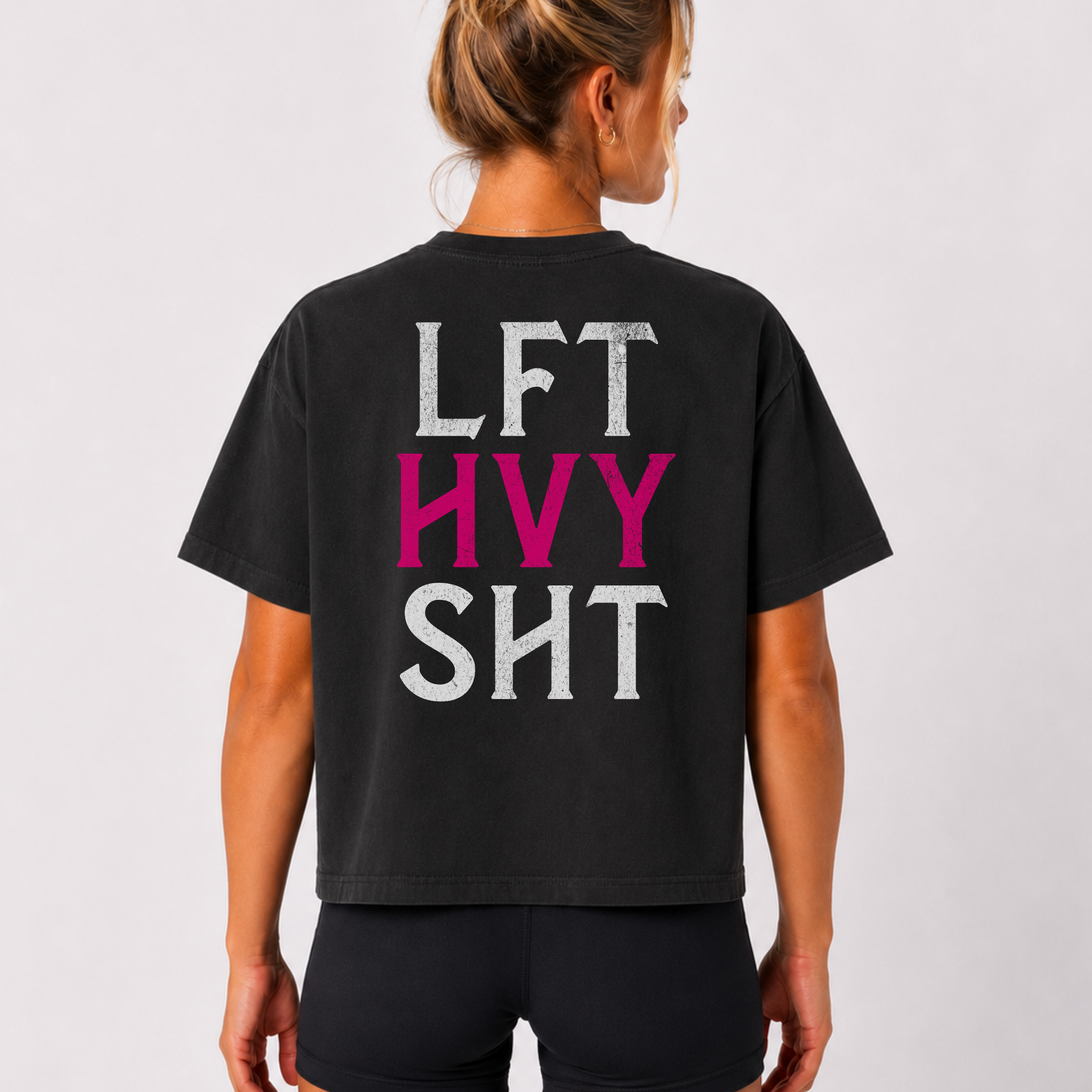 Lift Heavy Stuff Athlete Boxy Tee | Women's Gym Humor Crop Top