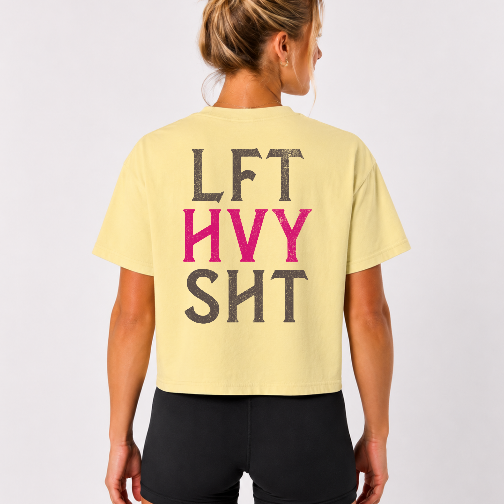 Lift Heavy Stuff Athlete Boxy Tee | Women's Gym Humor Crop Top