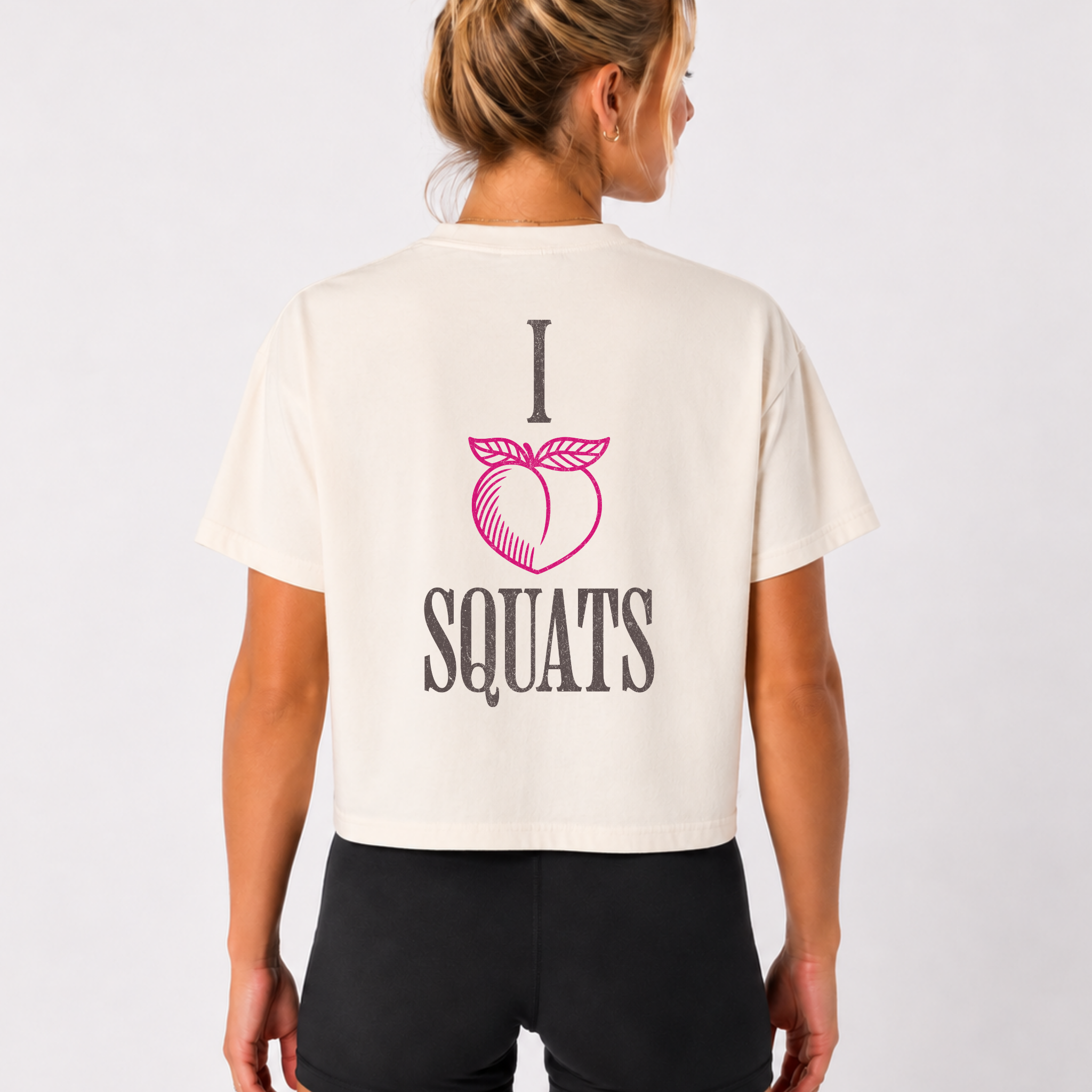 I Heart Squats Boxy Tee | Gym Humor Women's Crop Shirt