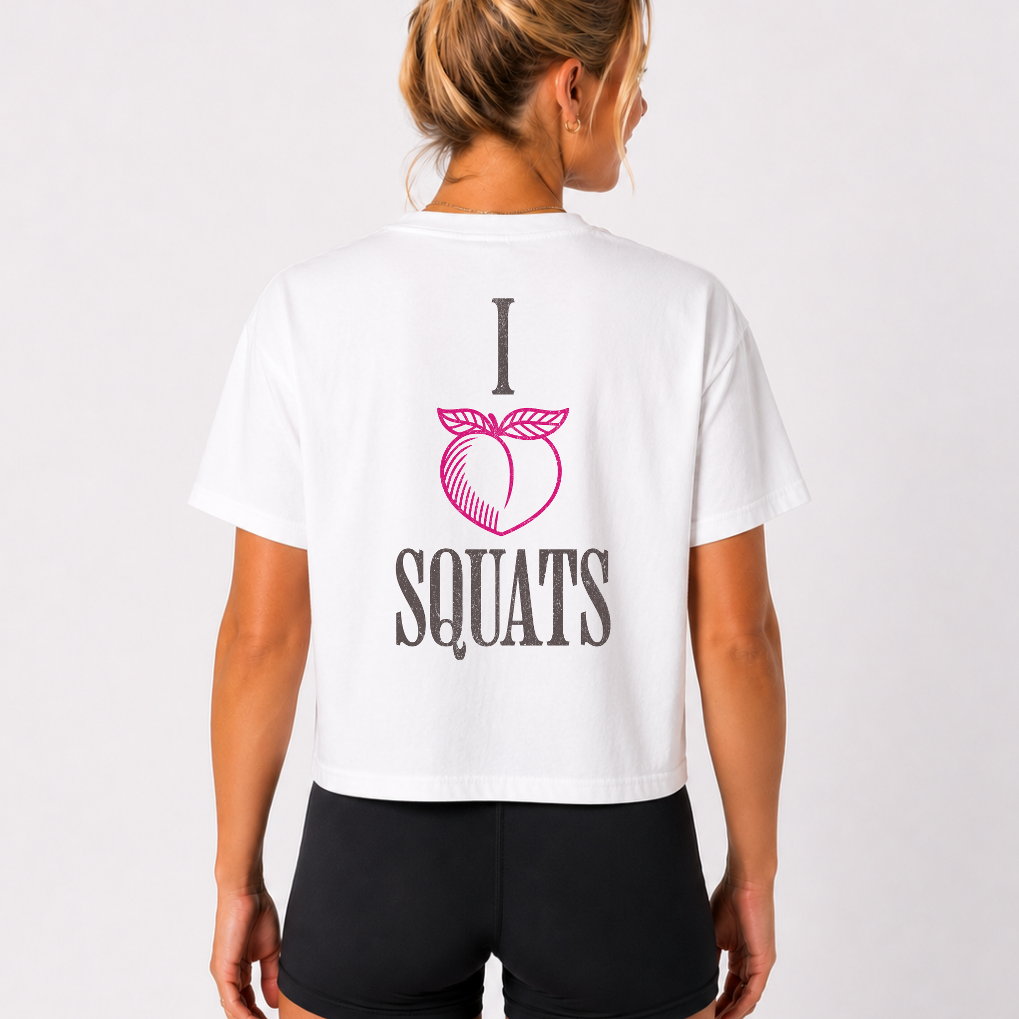I Heart Squats Boxy Tee | Gym Humor Women's Crop Shirt