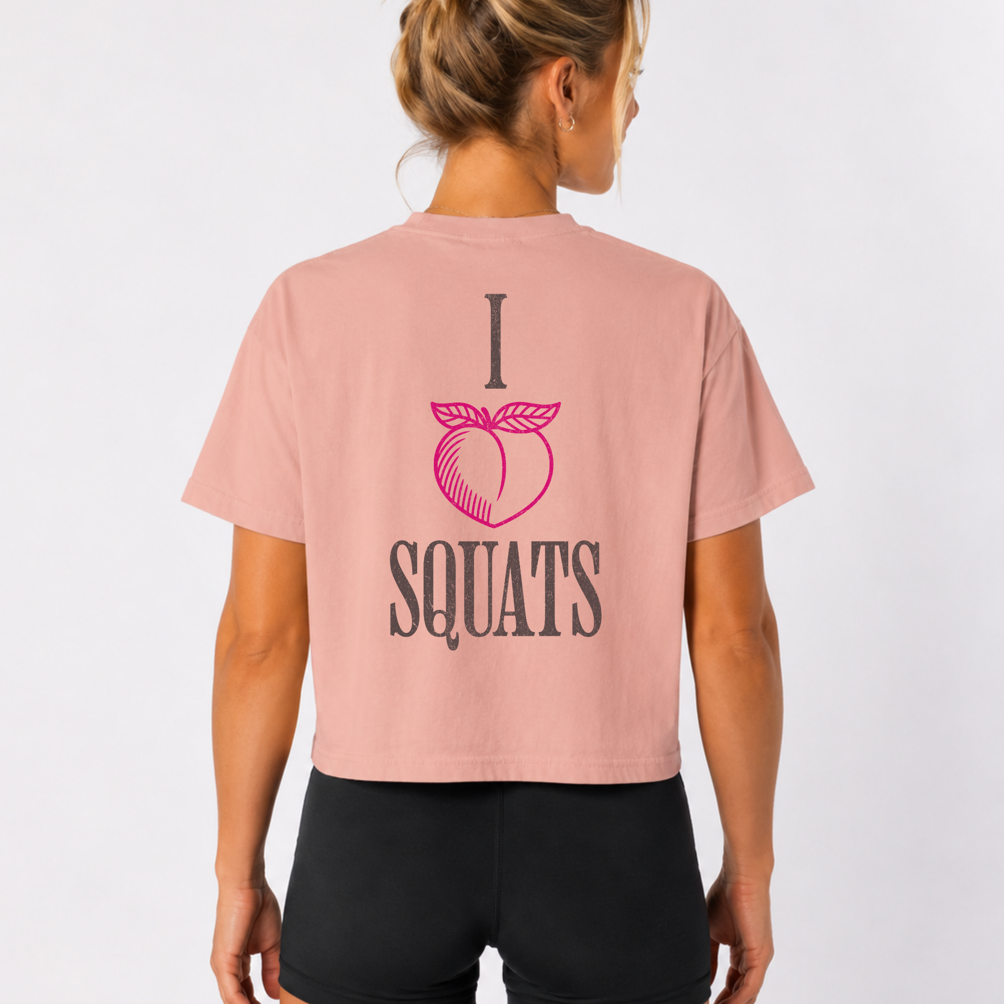 I Heart Squats Boxy Tee | Gym Humor Women's Crop Shirt
