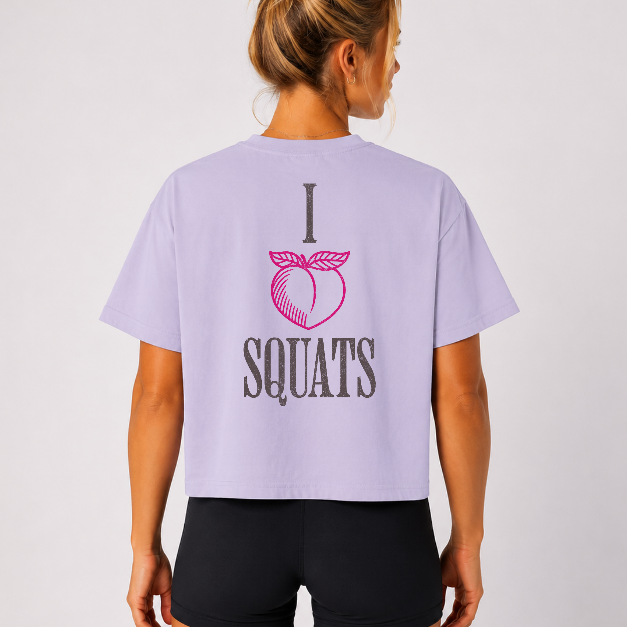 I Heart Squats Boxy Tee | Gym Humor Women's Crop Shirt
