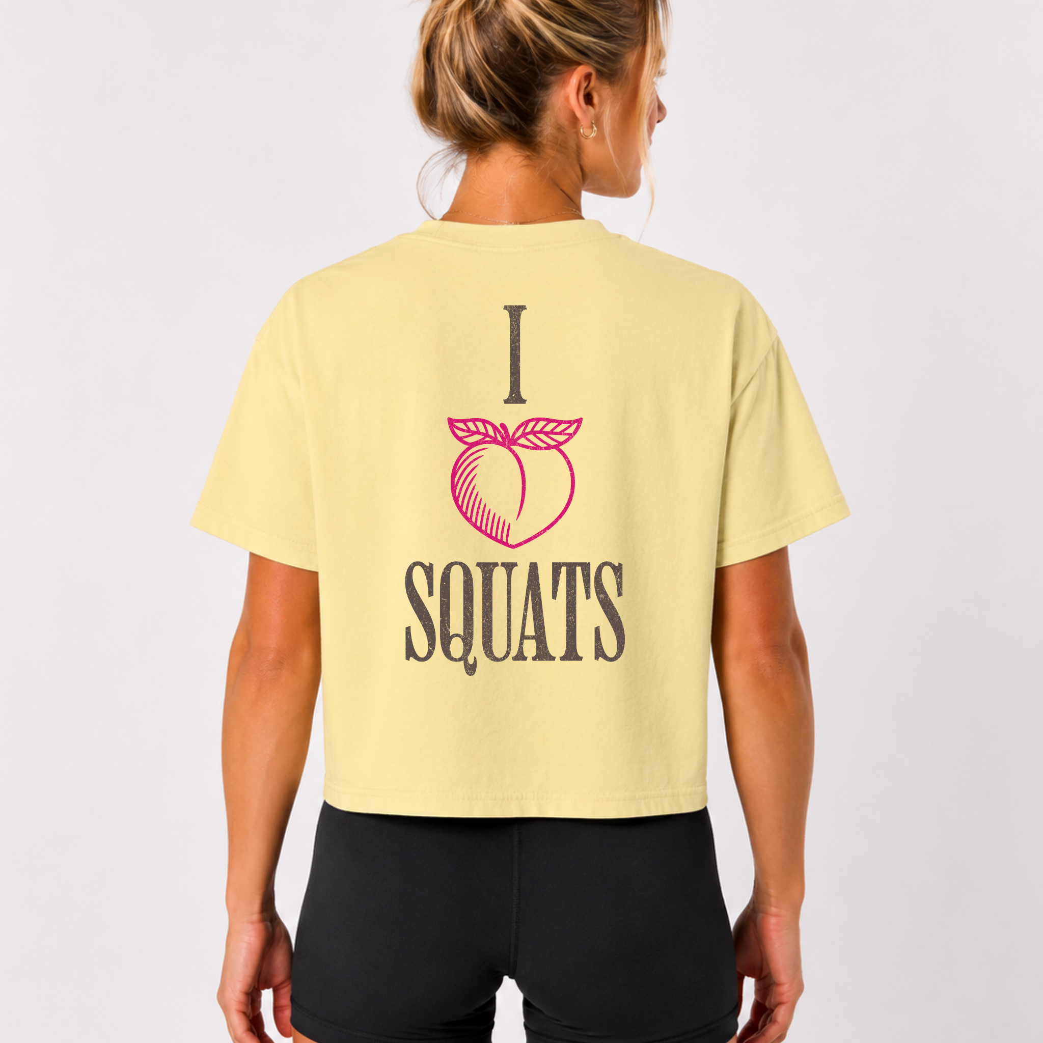 I Heart Squats Boxy Tee | Gym Humor Women's Crop Shirt
