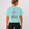 I Heart Squats Boxy Tee | Gym Humor Women's Crop Shirt