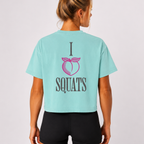 I Heart Squats Boxy Tee | Gym Humor Women's Crop Shirt