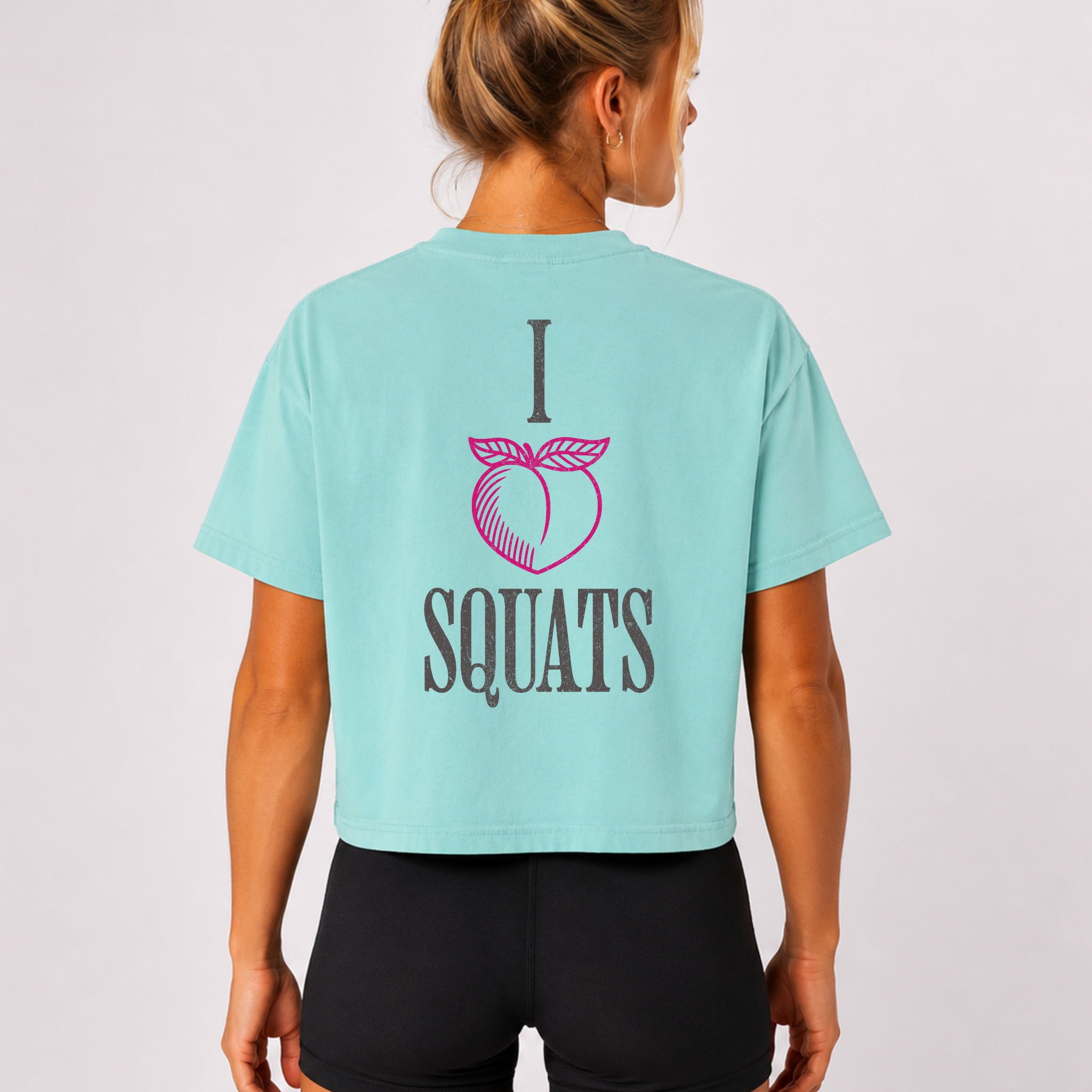 I Heart Squats Boxy Tee | Gym Humor Women's Crop Shirt