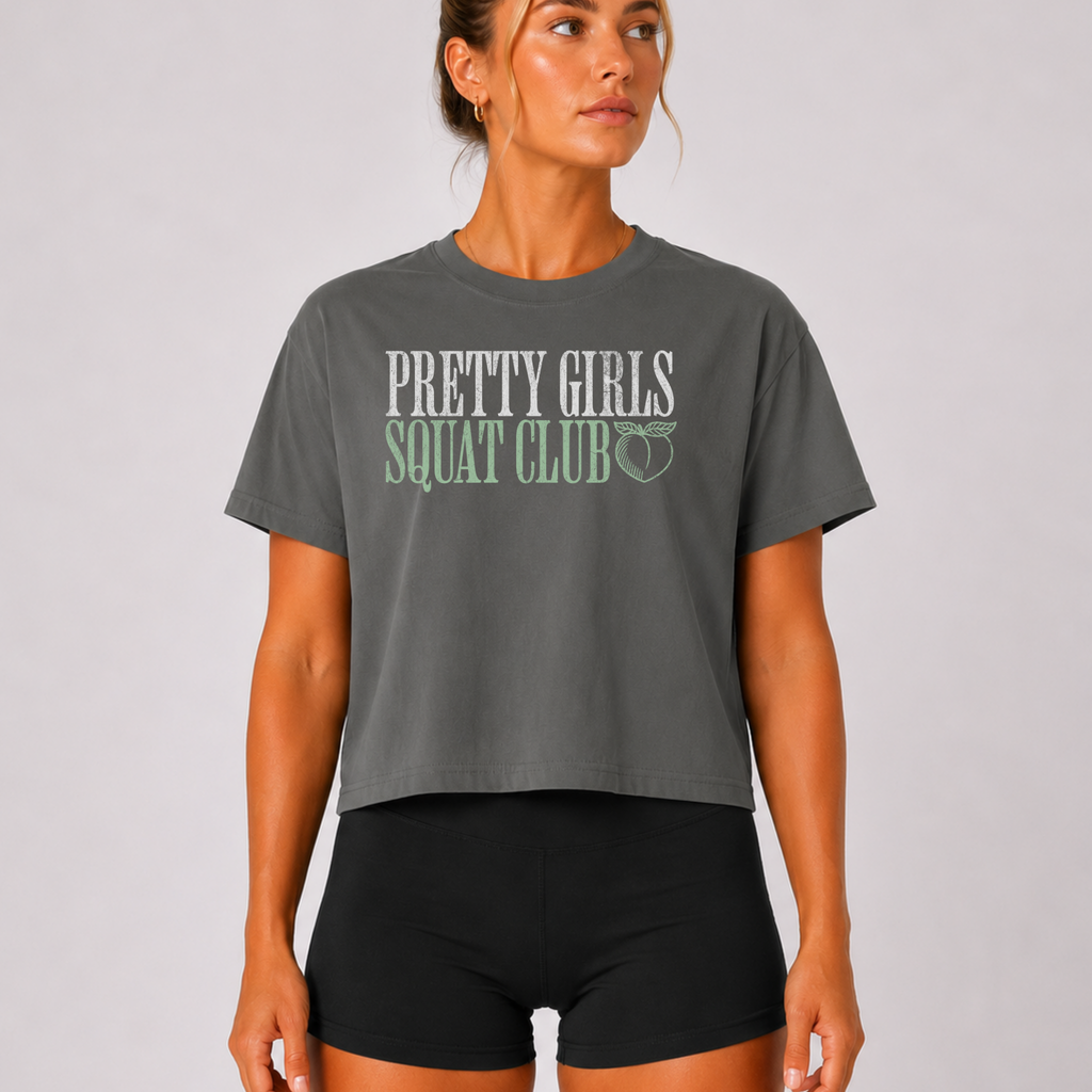 The Gym Helps Me Boxy T-shirt | Funny Women's Gym Crop T-shirt
