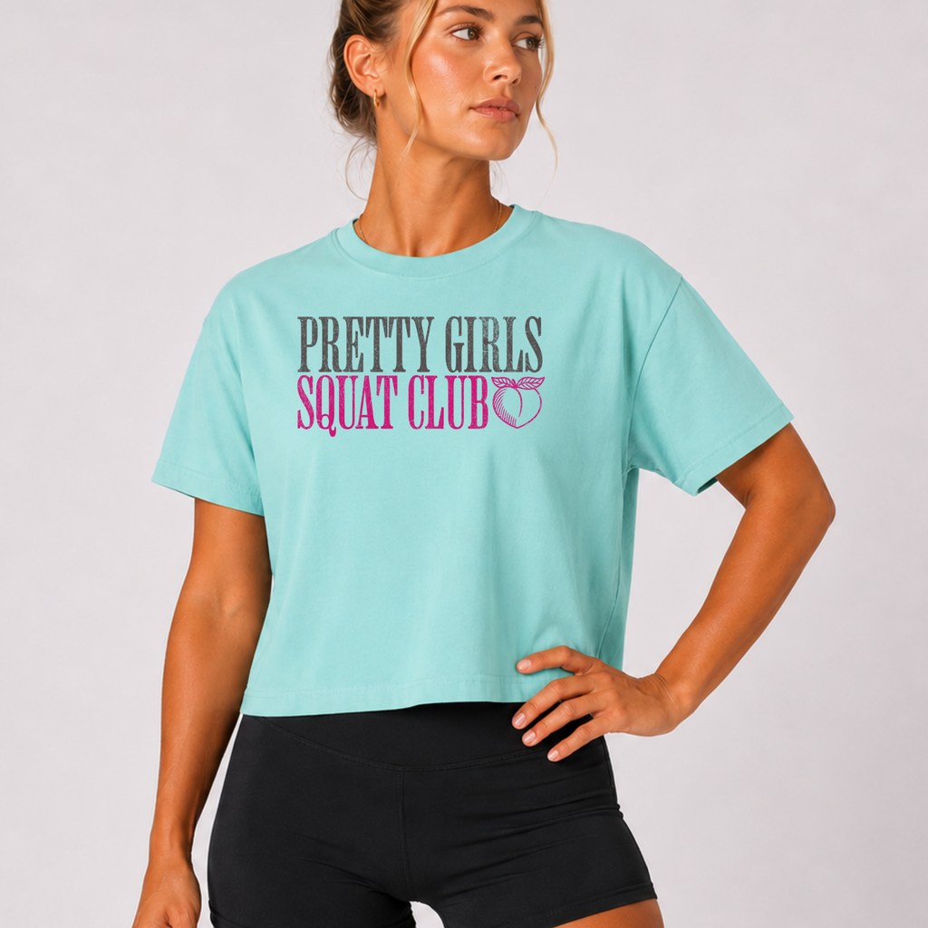 The Gym Helps Me Boxy T-shirt | Funny Women's Gym Crop T-shirt