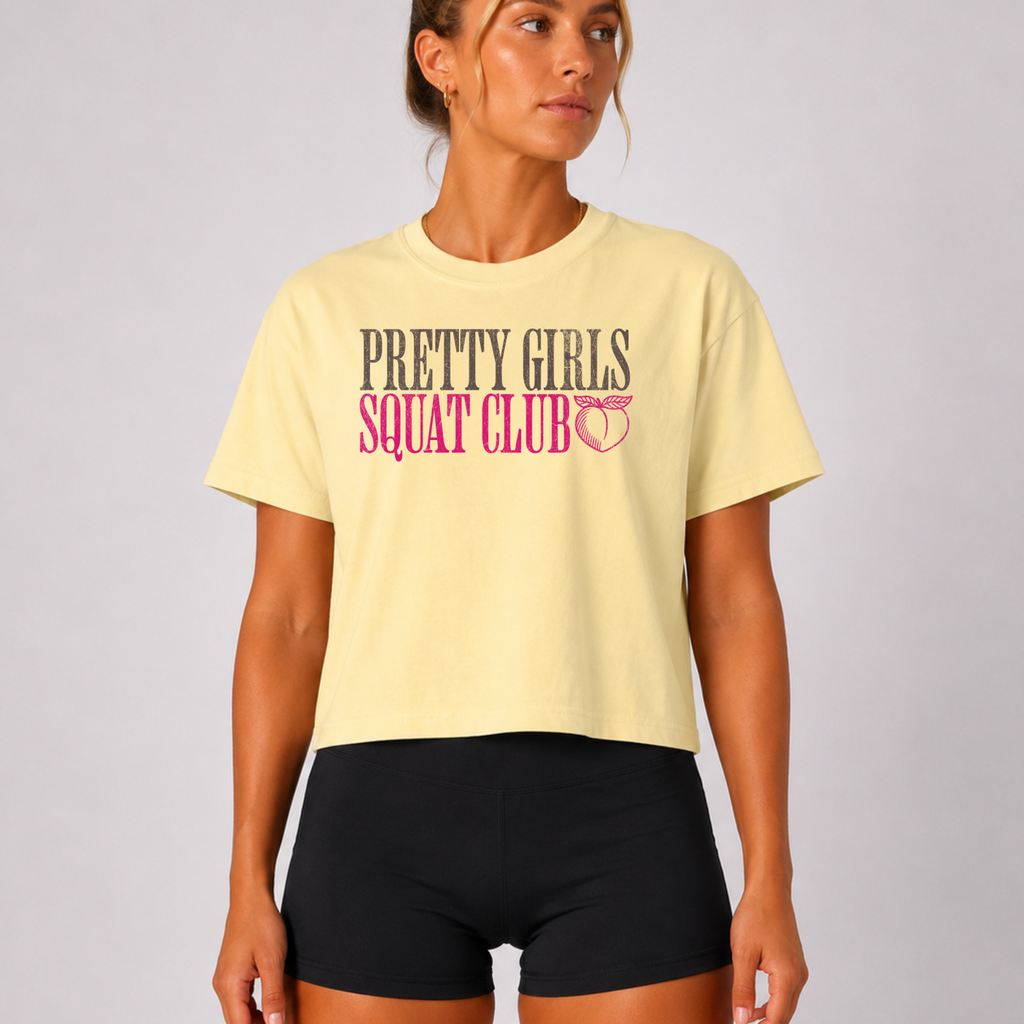 But First Coffee Crop Shirt | Workout Humor Boxy Tee