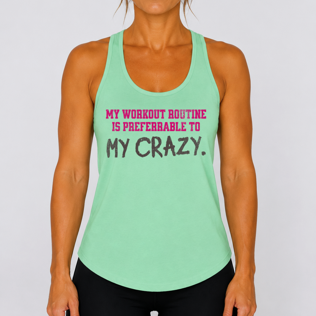 My Workout Routine Fitness Racerback Tank