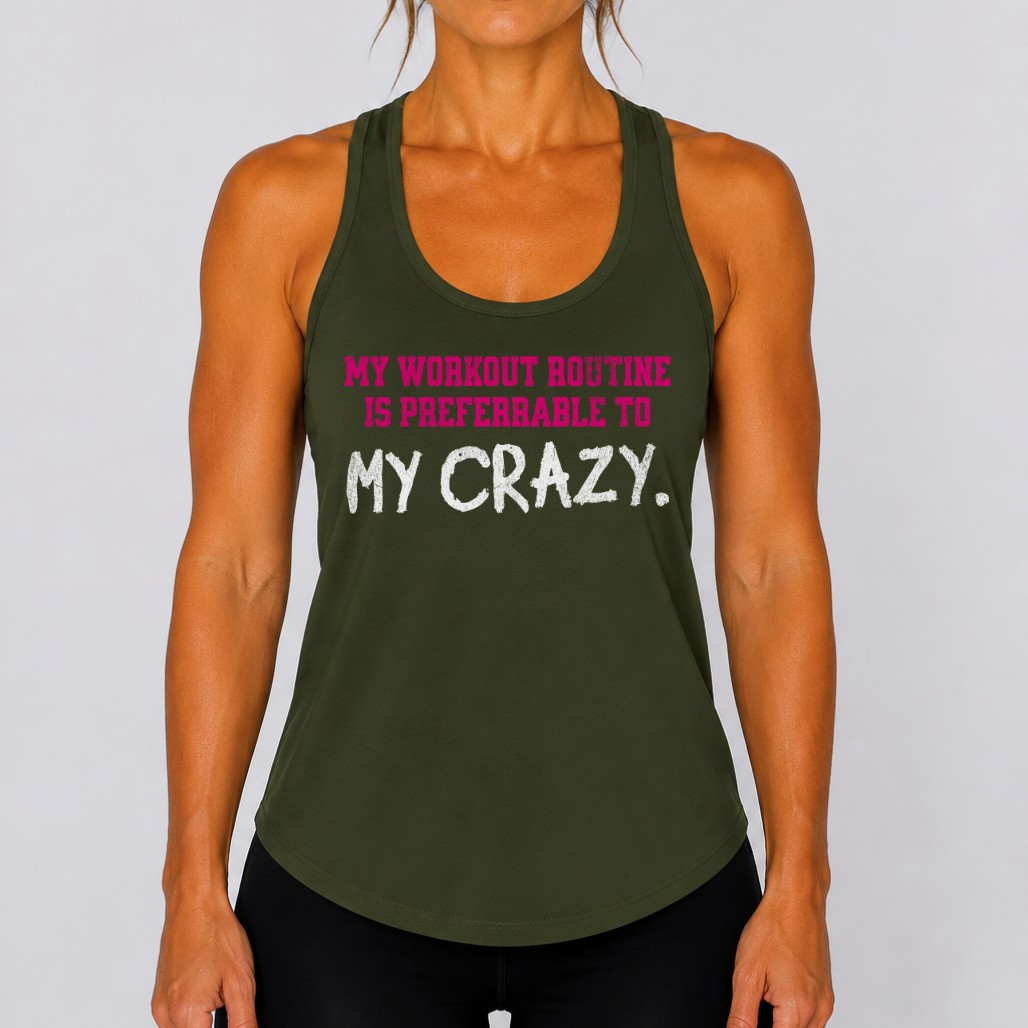 My Workout Routine Fitness Racerback Tank
