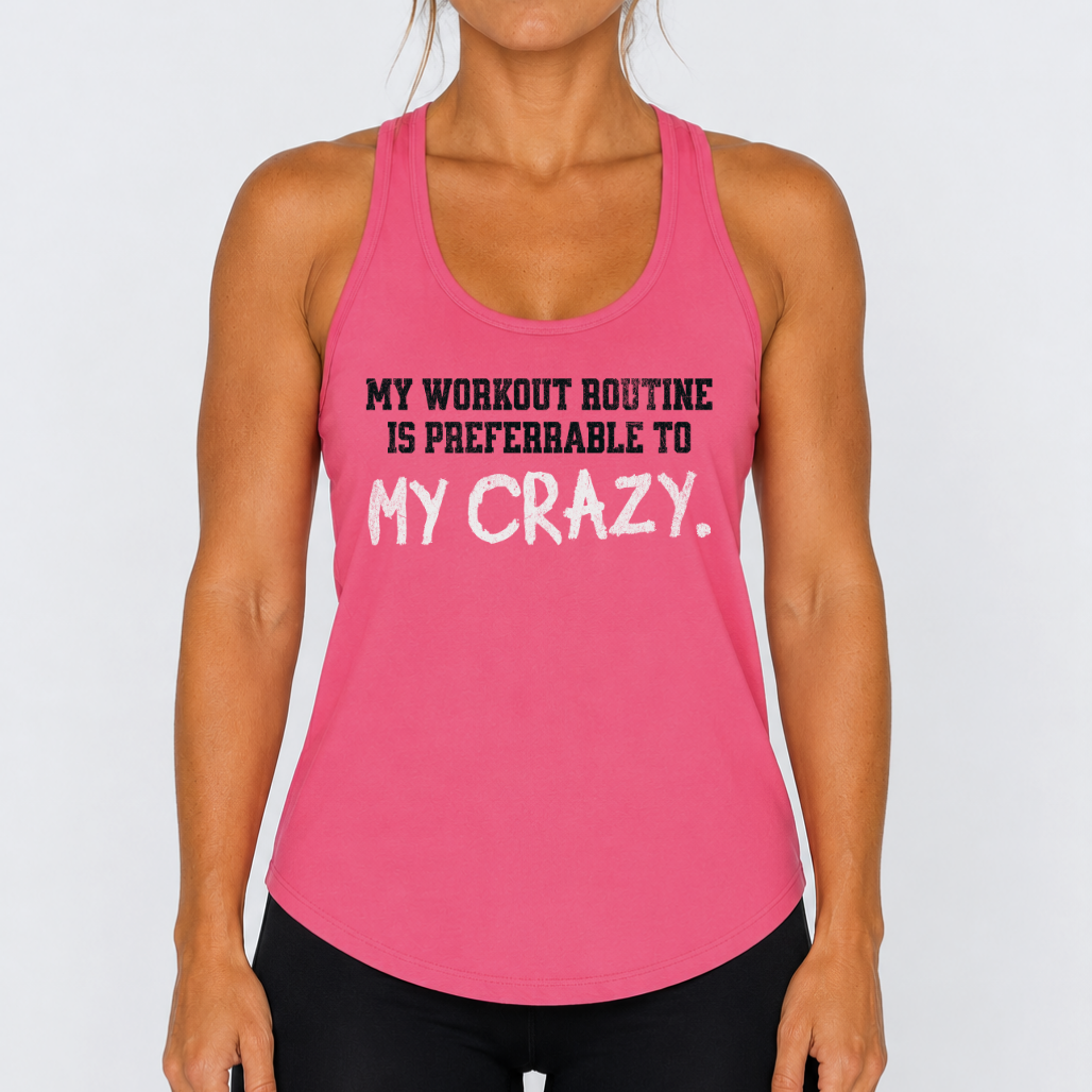 My Workout Routine Fitness Racerback Tank