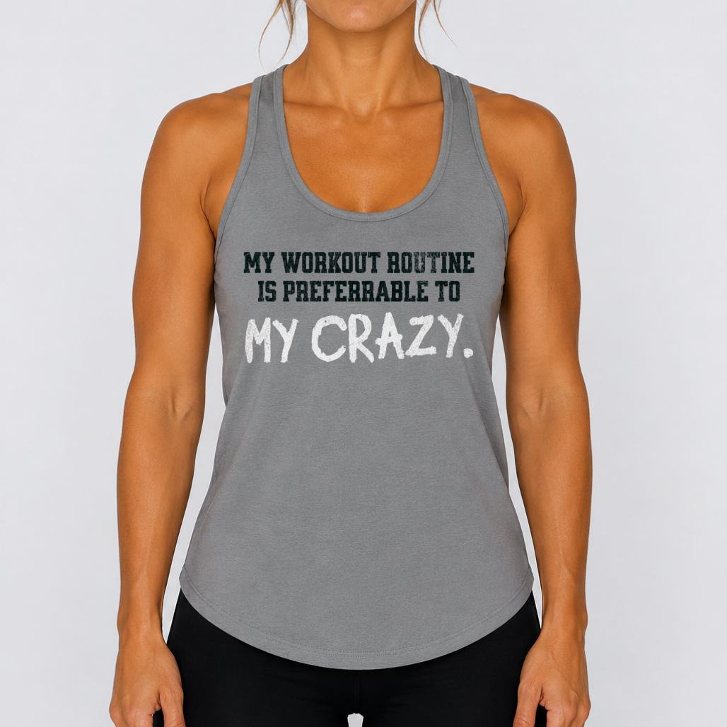 My Workout Routine Fitness Racerback Tank