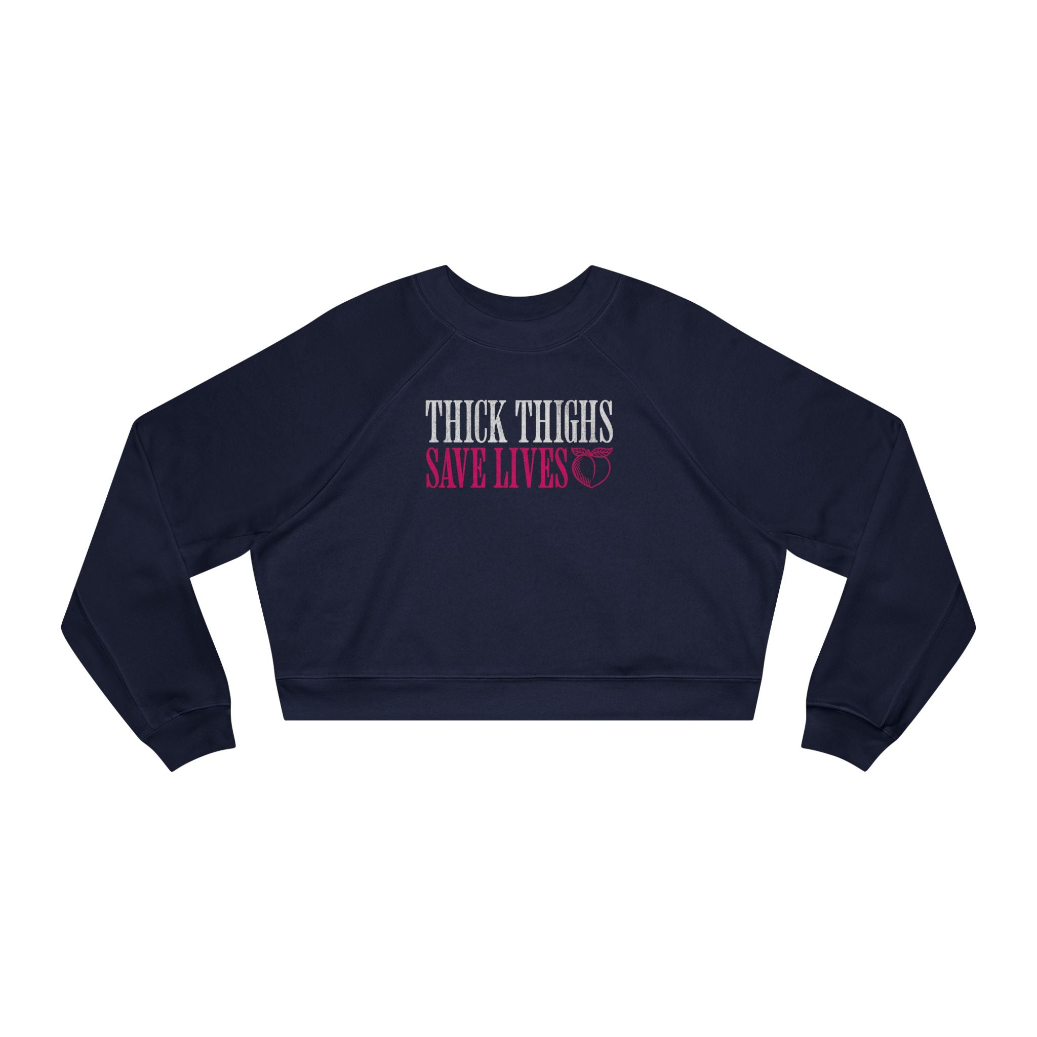 Thick Thighs Save Lives Cropped Pullover | Animal Rescue Workout Sweatshirt