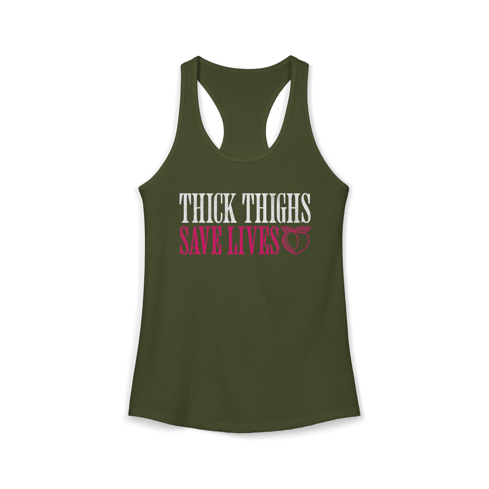 Thick Thighs Save Lives Racerback Tank | Funny Women's Gym Workout Top