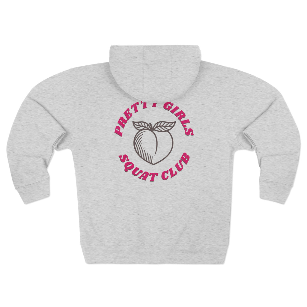 Pretty Girls Squat Club Zip Up Hoodie Crossfit Sweatshirt Fitness Humor Gym Sweater