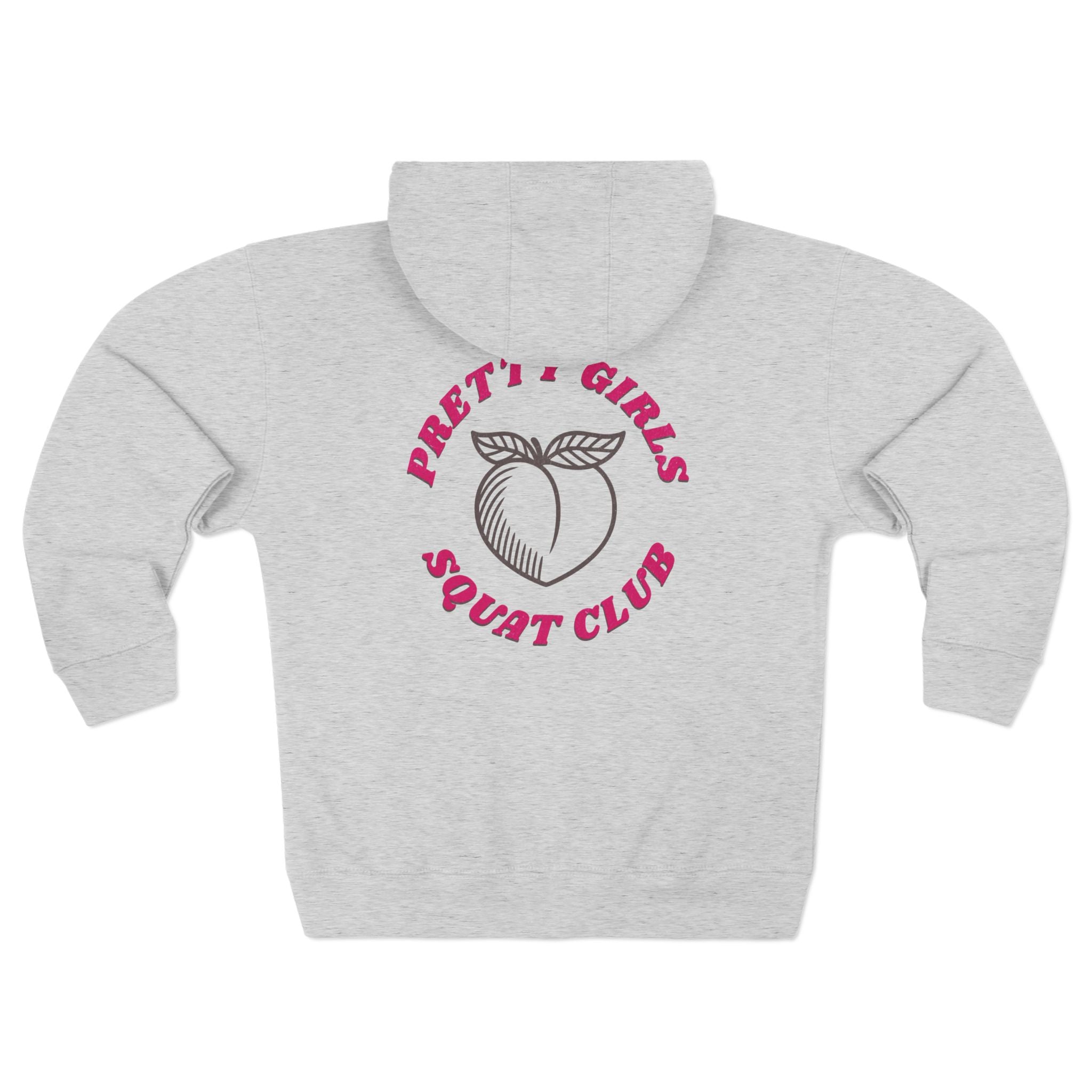 Pretty Girls Squat Club Zip Up Hoodie Crossfit Sweatshirt Fitness Humor Gym Sweater