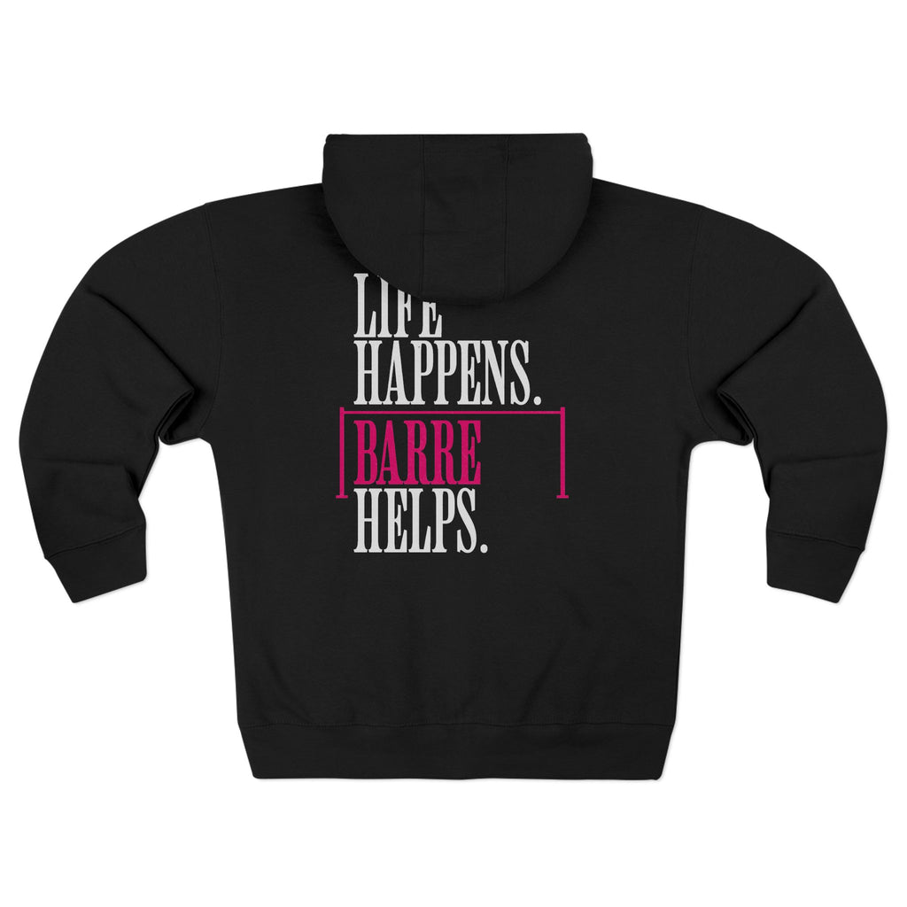 Life Happen Barre Helps Zip Up Hoodie | Women Motivation Workout Sweatshirt