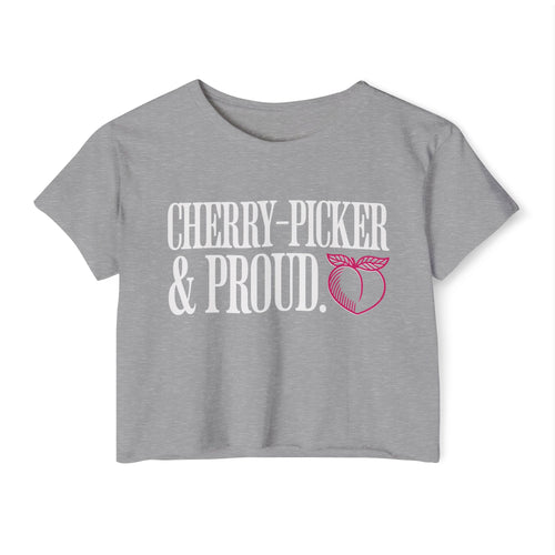 Cherry-Picker and Proud Crop T-shirt | Women's Crossfit Top | Fitness Motivation Tee | Gym Workout Wear