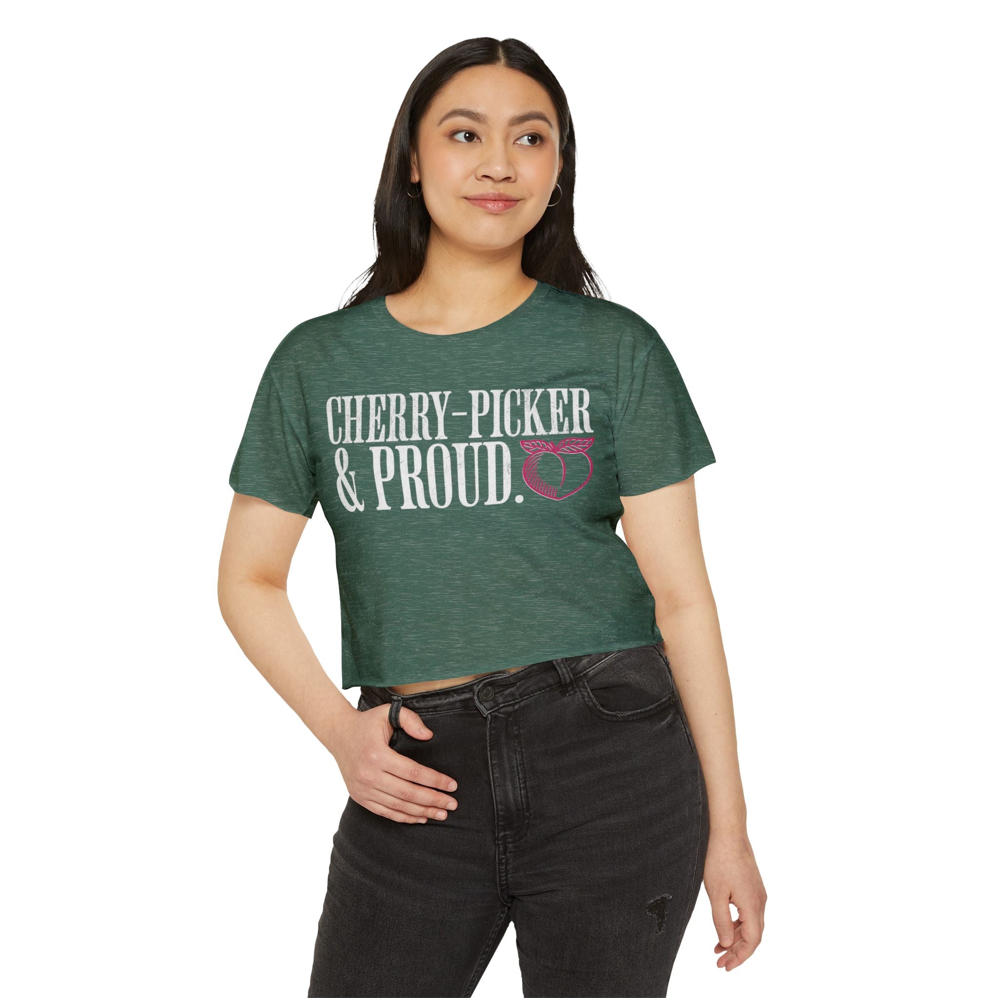 Cherry-Picker and Proud Crop Top | Women's Funny Crossfit T-shirt