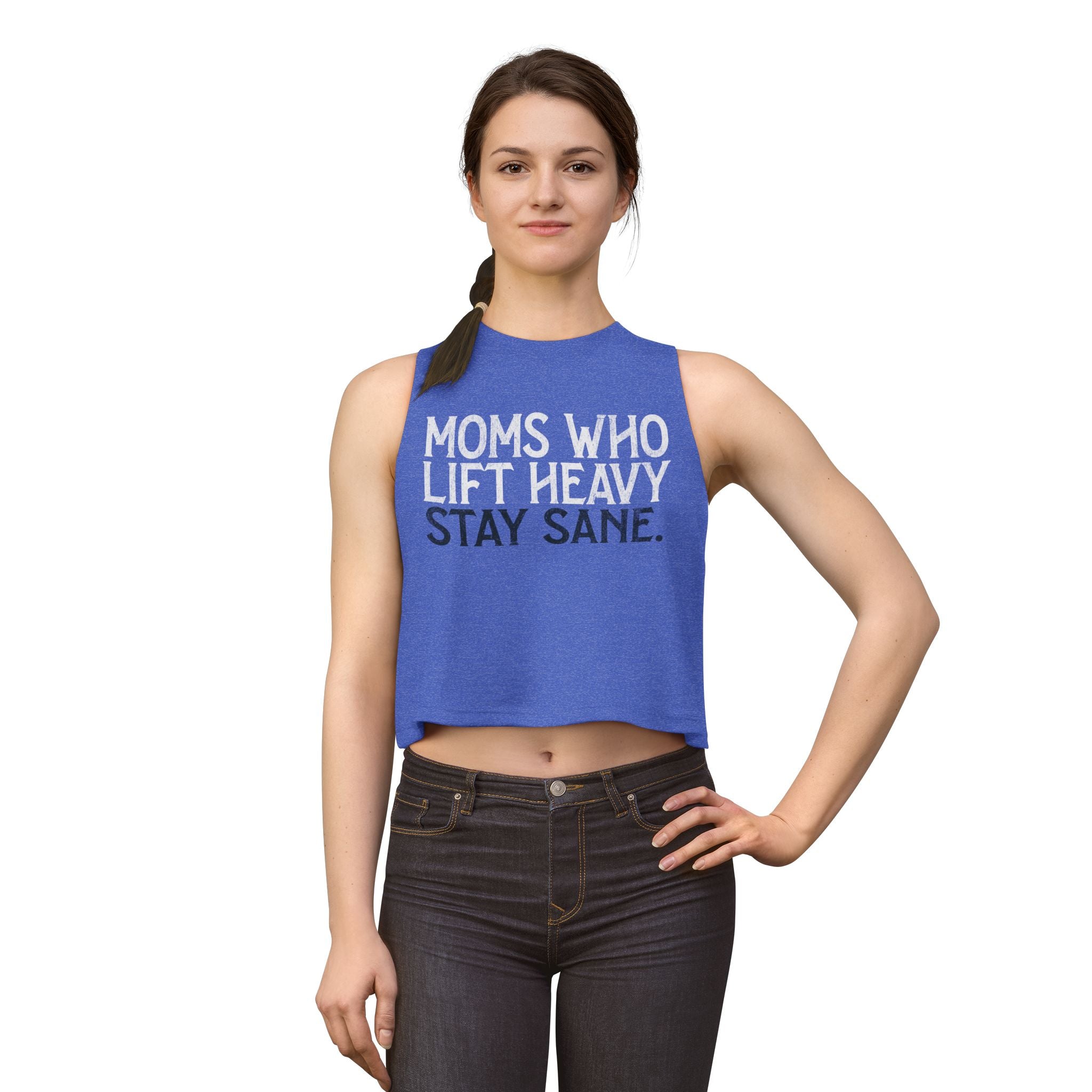 Moms Who Lift Heavy Stay Sane Crop Top | Fitness Mom Workout Tank