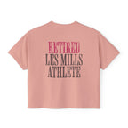 Retired Les Mills Athlete Boxy Tee | Women's Workout Humor Crop Top