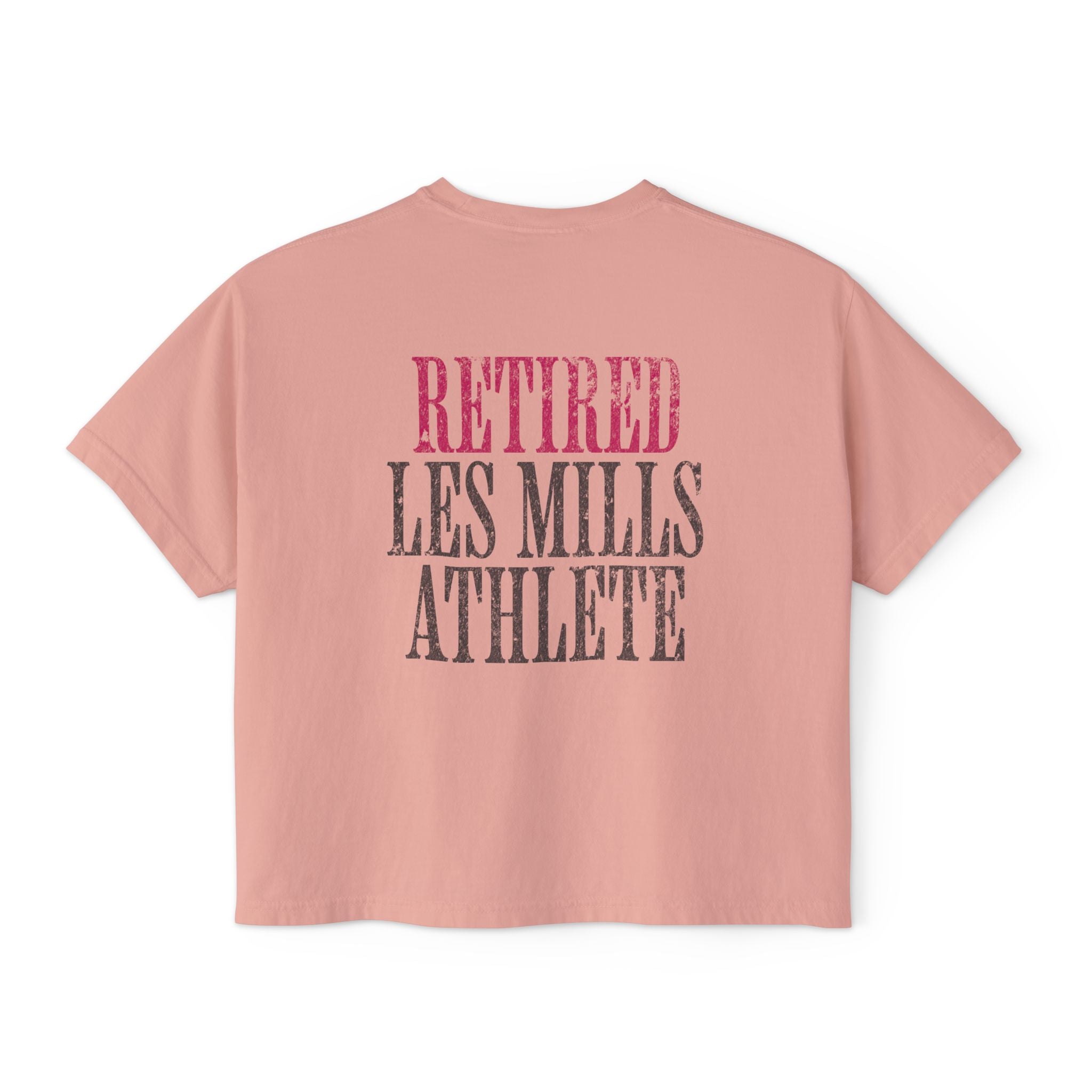 Retired Les Mills Athlete Boxy Tee | Women's Workout Humor Crop Top