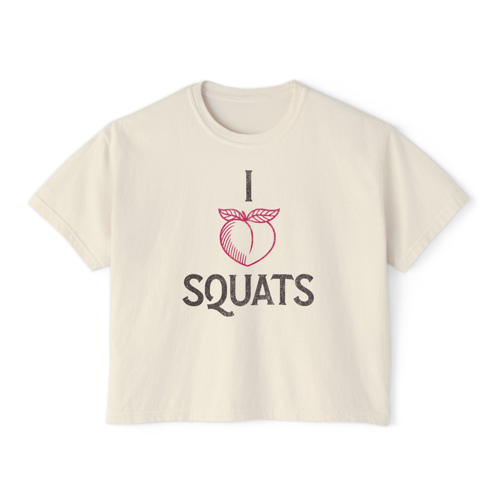 I Heart Squats Boxy Tee | Crossfit Humor Women's Crop Top
