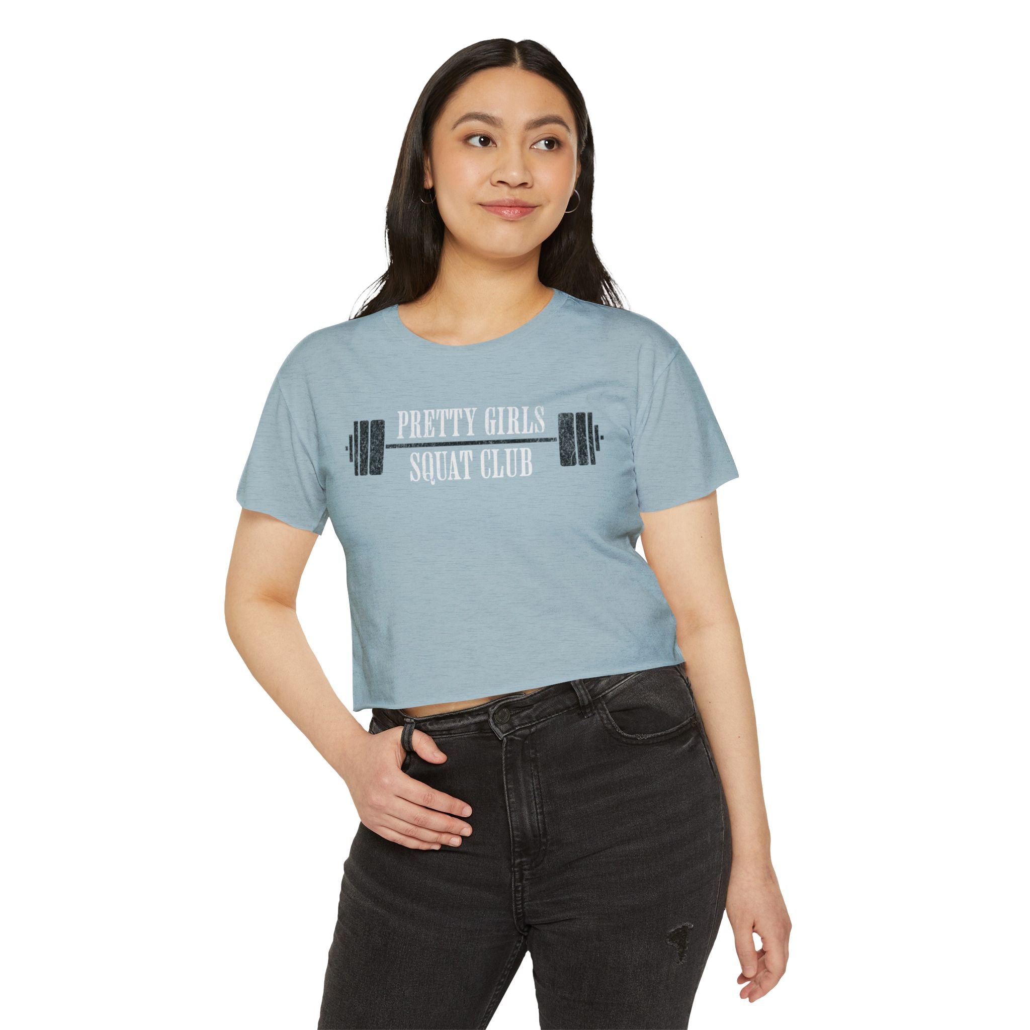 I Heart Squats Crop Top | Women's Weightlifting Workout Shirt