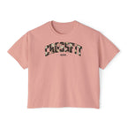 Crossfit Mom Dark Floral Boxy Tee | Fit Mama Workout Crop Top