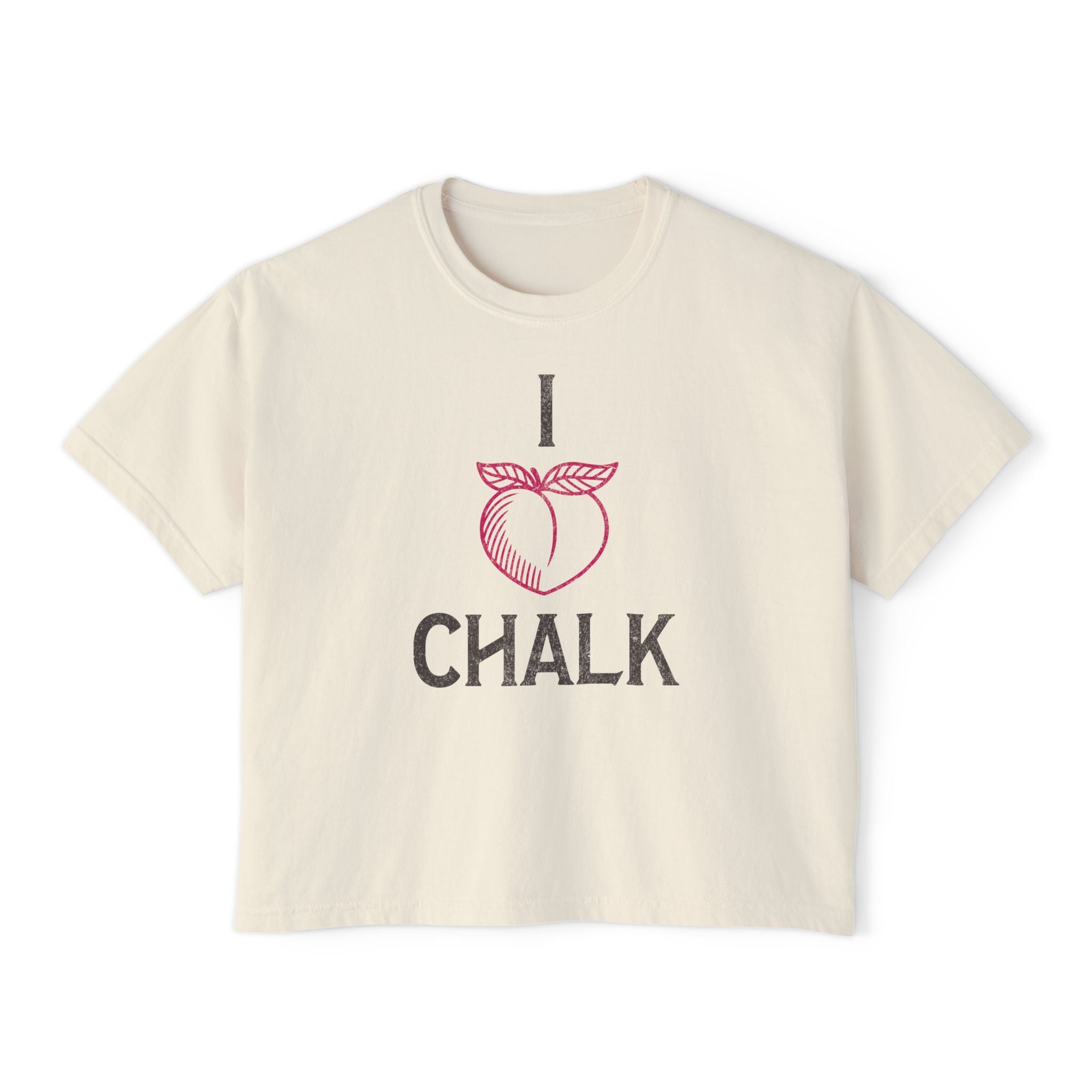 I Heart Chalk Boxy Tee | Crossfit Humor Women's Crop Top