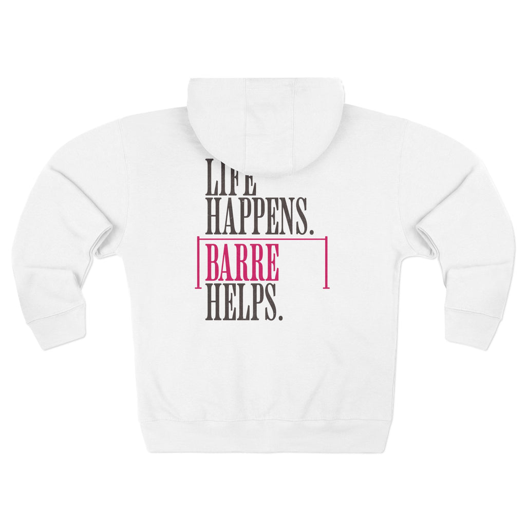 Life Happen Barre Helps Zip Up Hoodie | Women Motivation Workout Sweatshirt
