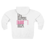 Life Happen Barre Helps Zip Up Hoodie | Women Motivation Workout Sweatshirt