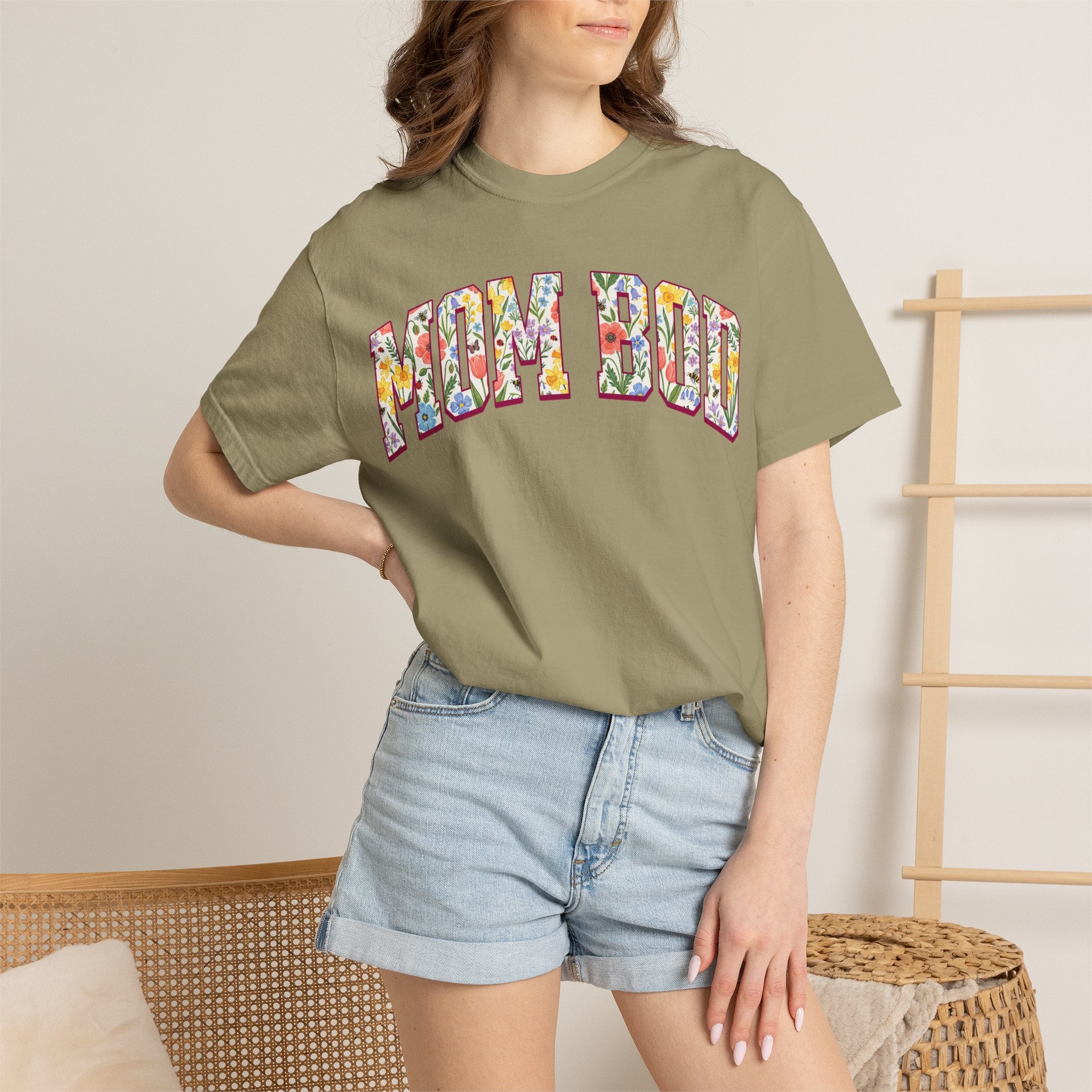 Mom Bod Floral T-shirt | Fitness Mom Comfort Colors Tee