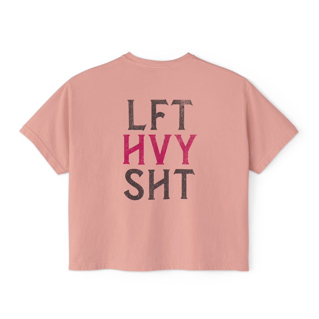 Lift Heavy Sh*t Athlete Boxy Tee | Women's Gym Humor Crop Top