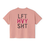 Lift Heavy Sh*t Athlete Boxy Tee | Women's Gym Humor Crop Top