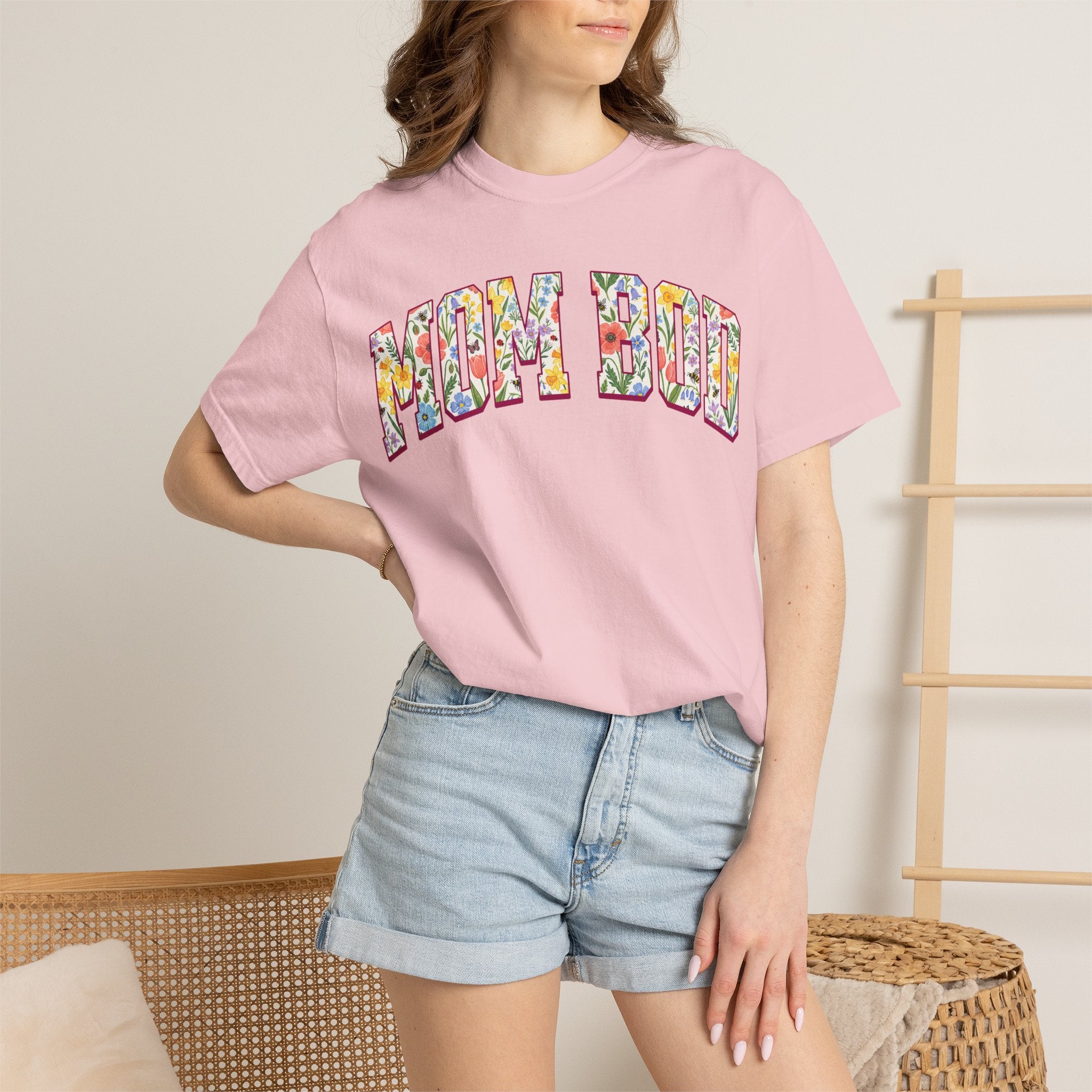Mom Bod Floral T-shirt | Fitness Mom Comfort Colors Tee