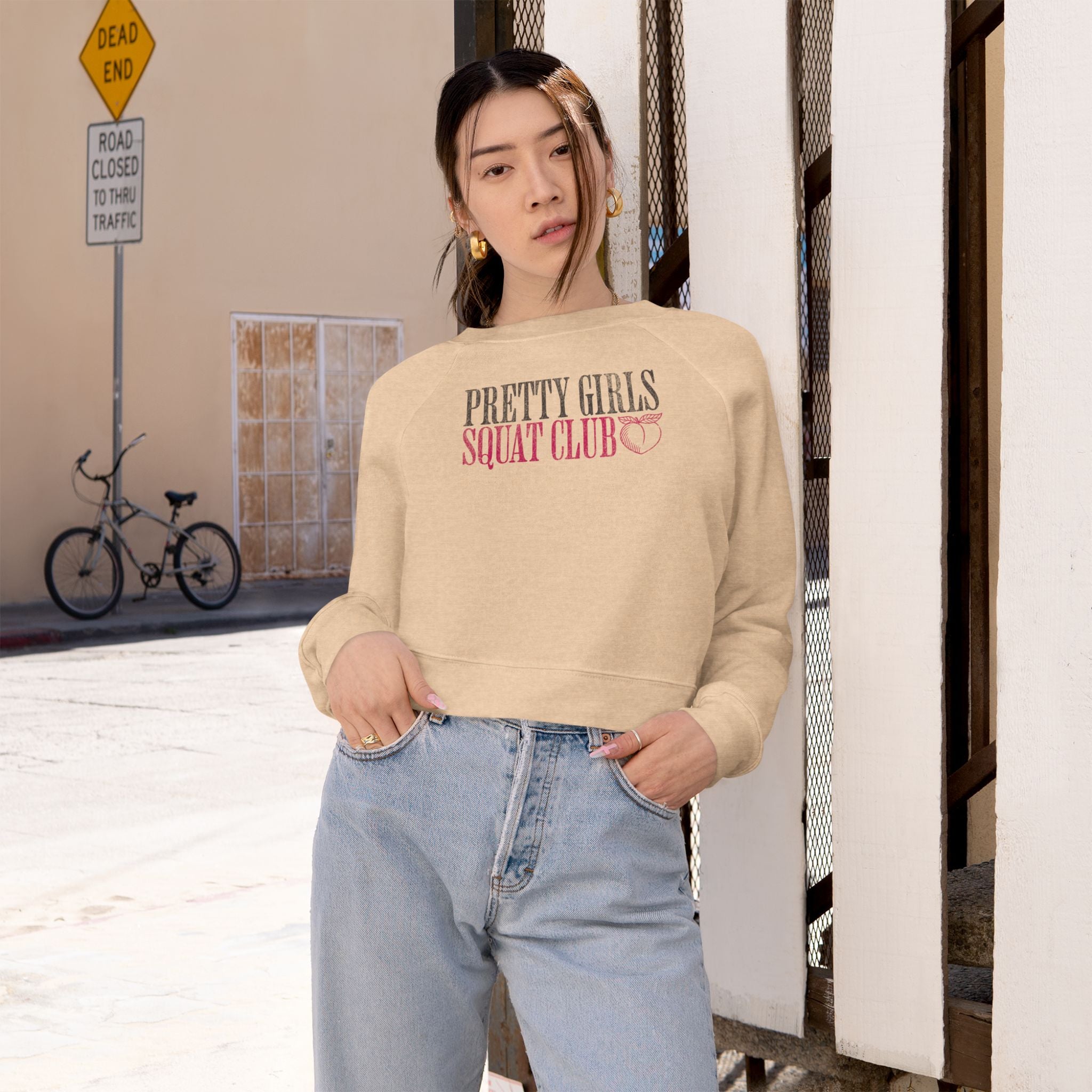 Pretty Girls Squat Club Cropped Pullover | Women's Workout Sweatshirt