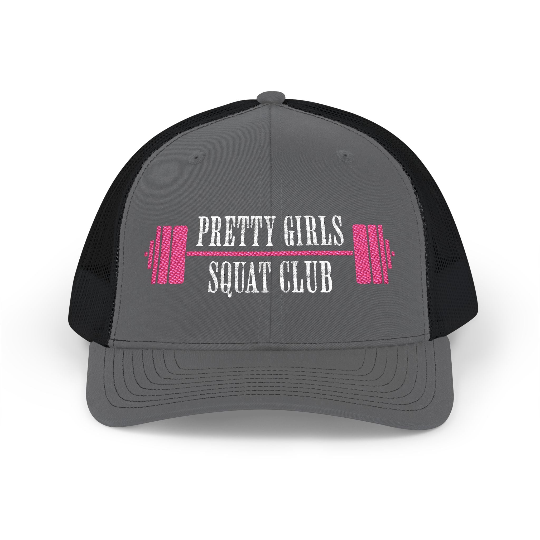 Pretty Girls Squat Club Snapback Cap | Embroidered Fitness Trucker Hat