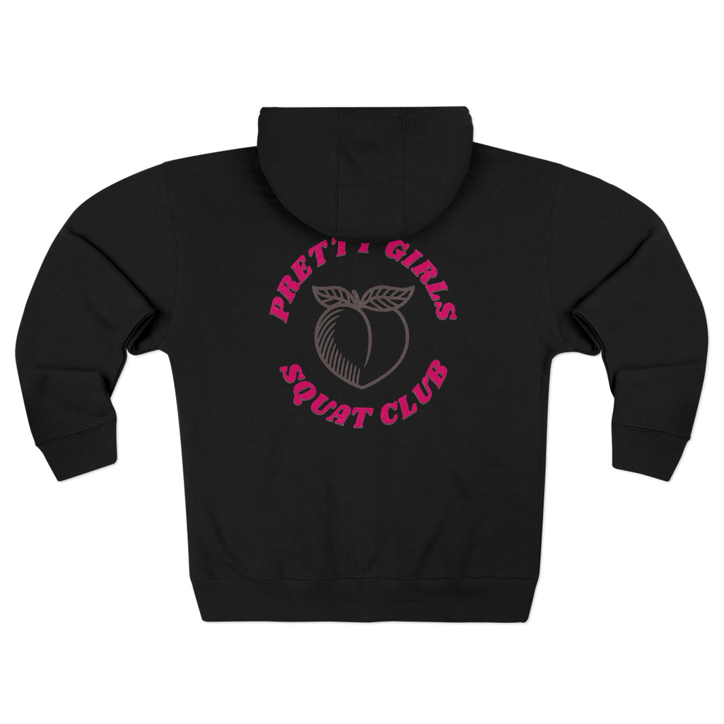 Pretty Girls Squat Club Zip Up Hoodie Crossfit Sweatshirt Fitness Humor Gym Sweater
