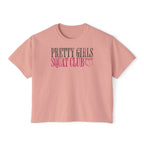 The Gym Helps Me Boxy T-shirt | Funny Women's Gym Crop T-shirt