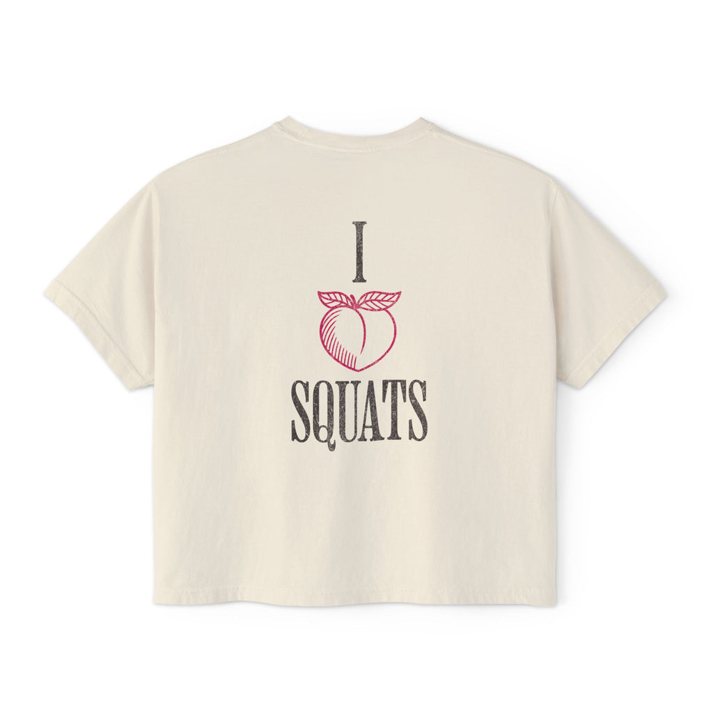 I Heart Squats Boxy Tee | Gym Humor Women's Crop Shirt
